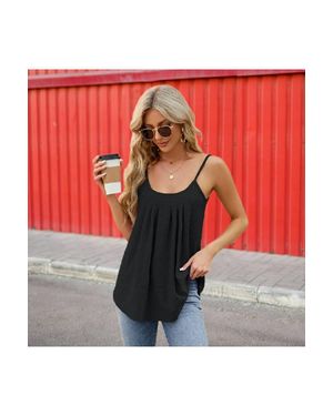 KDMD Spaghetti Strap Loose Fit Cami Vest Top - Red