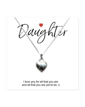 Aye Do Gifts Daughter Heart Necklace & Gift Card - White