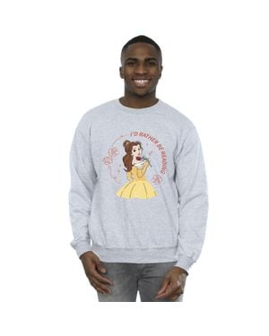 Disney Beauty & The Beast I'D Rather Be Reading Sweatshirt - Grey