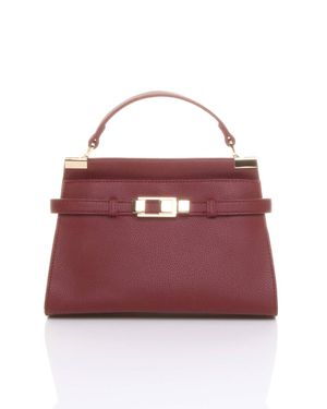AJVANI Satchel Top Handle Mini Tote Grab Bag - Red