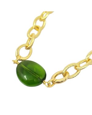 Harfi Peridot August Birthstone Statement Pendant Necklace - Green