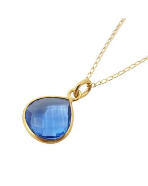 Harfi Topaz December Birthstone Charm Vermeil Necklace - Blue
