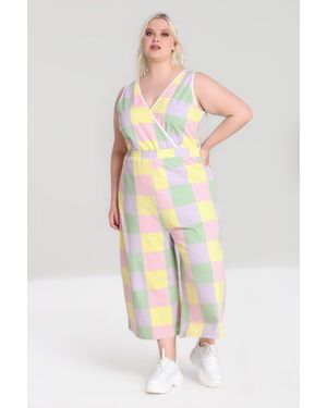 Hell Bunny Mila Jumpsuit Multi Colour - White