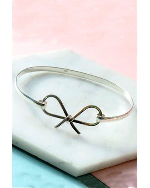 Otis Jaxon London Bow Sterling Sprung Bangle - Metallic