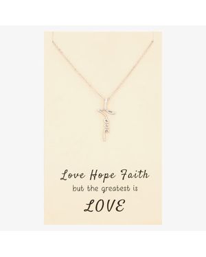 T.H.Baker Sentiments The Greatest Is Love Pendant 18139S - Natural