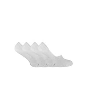 Sock Snob 4 Pack Bamboo No Show Invisible Socks - White