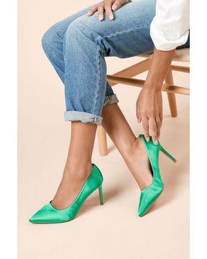 Dorothy Perkins Wide Fit Dash Satin Pointed High Stiletto Heel Court Shoes - Blue