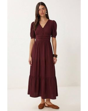 Happiness İstanbul Cotton-Blend Poplin Maxi Dress - Red