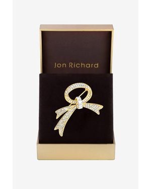 Jon Richard Plated & Crystal Vintage Style Brooch - Black