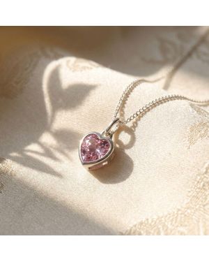 Harfi Mini Heart Rose Quartz October Birthstone Necklace - Natural
