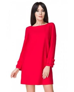 Love Lace Elegant Trapeze Mini Cocktail Dress - Red