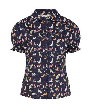 Banned Retro Star Woof Blouse - Blue