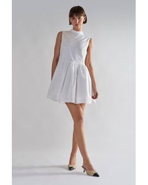 Shnoo High-Neck- Mini-Dresses - White