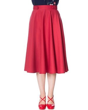 Banned Retro Di Di Swing Skirt - Red