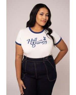 Hell Bunny Lucy 70's Style Retro T-Shirt - White