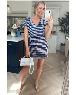 CY Short Sleeve V Neck Mini Dress - Black