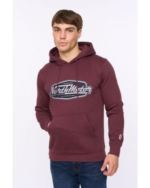 Crosshatch Hellmere Graphic Hoodie - Red