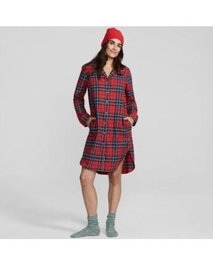 Lands' End Flannel Nightshirt - Red