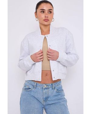 Stylewise Fleeced Bomber Jacket - White