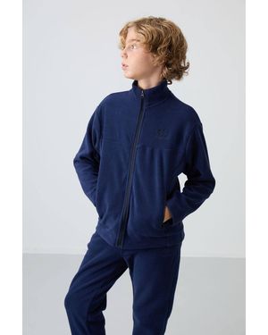 TOMMY LIFE Youth Zipper Collar Sweatshirt - Blue