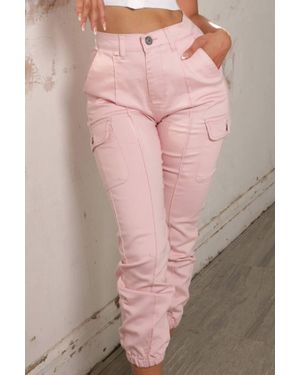 Femme Luxe Slin Fit Cargo Trouser - Pink
