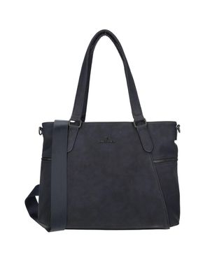 Enrico Benetti Roxy Two Handle Faux Leather Shoulder Bag With Nylon Strap - Black
