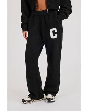CERNUCCI Wide Leg Knitted Jogger - Black