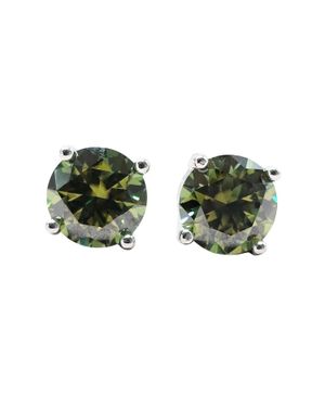 Harfi Peridot Moissanite Crystal Sterling Earrings - Green