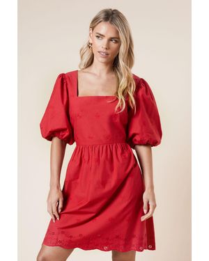Dorothy Perkins Petite Embroidered Square Neck Mini Dress