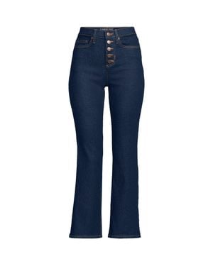 Lands' End Cropped Flare Jeans, High Waisted - Blue