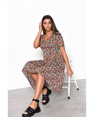 Shnoo V-Neck Midi-Dress - White