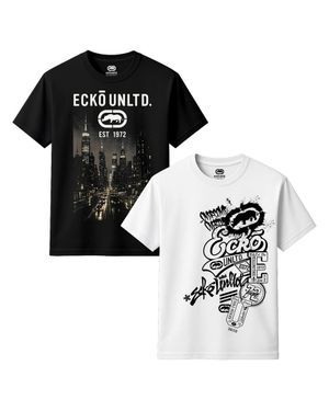 Ecko' Unltd Pack 1 Graphic T-Shirt 2 Pack - Black