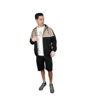 Lambretta Rubberised Logo Cargo Shorts - Black