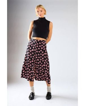 Shnoo Button-Front Midi-Skirt - White