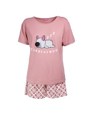Keanu Current Mood Dog Short-Sleeved Short Pyjama Set - Pink