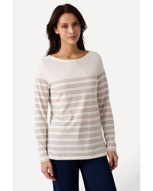 DAMART Thermal Stripe Long Sleeve Top - White