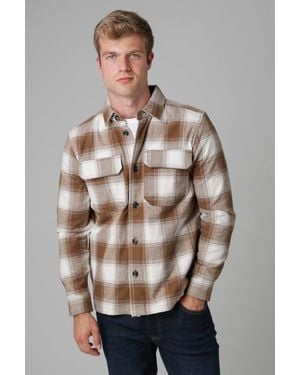 Tokyo Laundry Cotton Blend Double Layer Checked Shirt - Grey