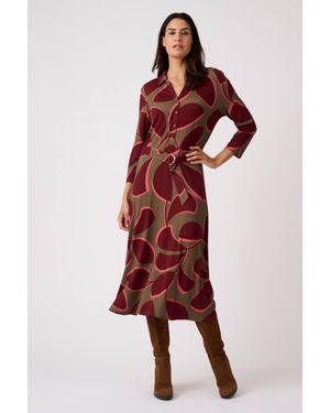 DAMART Printed Jersey Shirt Dress - Red