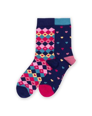 Kite Diamond Heart Socks - Blue