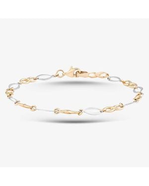 T.H.Baker 9Ct Two Colour Infinity Link Bracelet Gbr61 - Metallic