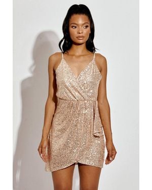 Stylewise Sequinned Wrap Front - Brown
