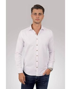 WOVCOR Long Sleeve Button Through Shirt - White
