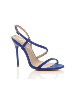AJVANI High Heel Party Barely There Sandals - Blue