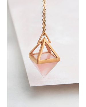 Otis Jaxon London Geometric Multi Gemstone Pyramid Necklace - White