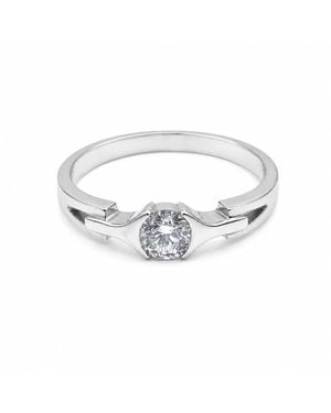 Raina Jewels 18Ct Diamond Solitaire Ring - Metallic