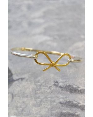 Otis Jaxon London Bow Sterling Sprung Bangle - Grey