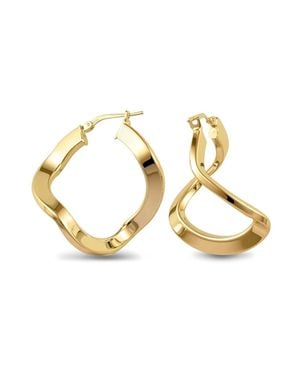Jewelco London 14K-Plated Sterling Formed Hoop Earrings - Metallic
