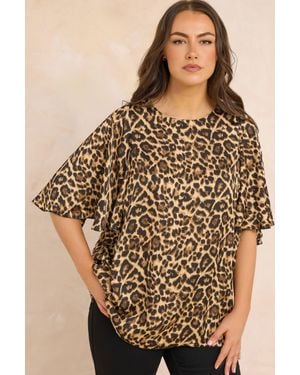 Evans Angel Sleeve Blouse - Brown