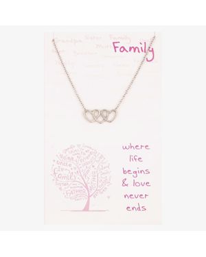 T.H.Baker Sentiments Family Triple Intertwined Heart Necklace 16665 - Pink