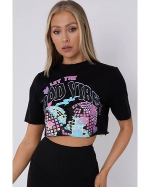 Stylewise Disco Ball Graphic Print - Black